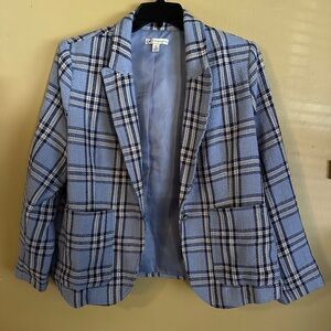 Cato Blue and White Plaid Blazer